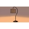 Grey Jute Curvy table lamp with Iron Base (SP20)