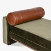 Solace Solid Wood Day Bed with Arm in Green Colour