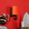 Devansh Solid Wood Electric Wall Light in Orange Colour with Orange Shade Count of 1 Light