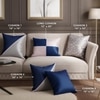 Stoa Paris Cushion Covers, Digital Printed Pillow Covers Set of 5, Throw Cushion Covers for Bed, Sofa - Mystique Blue