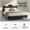 Solara Wave Luxe Queen Size Bed in velvet With Oak wood Frame & Hydraulic Storage