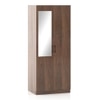 Zoey Engineered Wood 2 Door Wardrobe with Mirror in Classic Walnut Finish