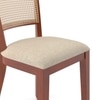 Dane Solid Wood Dining Table 6 Seater with 6 Reed Cane Dining Chairs (Finish: Honey, Colour: Macadamia Brown)