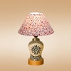 Devansh Conical Multi Cotton Shade Lamp With Wood & Mosaic Glass Base For Decoration/Office/Home/Gifting/Study For Decoration/Office/Home/Gifting/Study -(10X10X14.5) Inches -A