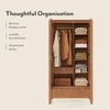 Toledo Solid Wood 2 Door Wardrobe In Amber Walnut Finish