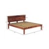 Esra Solid Wood King  Size Bed Without Storage (Teak Finish)
