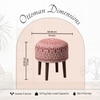 Botanic Fabric Wooden Ottoman in Red Color