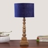 Devansh Blue Jute Table Lamp With Wood Natural Base (7X7X21.25 Inches)-13