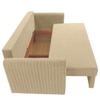 Melano 3 Seater Velvet Pull-Out Sofa Cum Bed in Beige colour