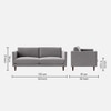 Tharoli Velvet 2 Seater Sofa in Grey Colour