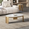 Riva Organic Metal And White Banswara Coffee Table In Brushed Gold Finish