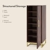 Nina 12 Pairs Solid Wood Shoe Cabinet In Mango Walnut Finish