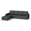 Apollo Sofa (Colour : Steel, Cushion : Soft, Back Type : High Back, Seating Capacity : Left Aligned 3 Seater + Left Aligned Chaise)