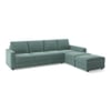 Apollo Compact Sofa (Colour : Dusty Turquoise Velvet, Cushion : Soft, Back Type : Regular, Seating Capacity : Right Aligned 3 Seater + Right Aligned Chaise + Ottoman)