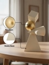 Modern Abstract Balance Sculpture with Gold Sphere Decorative Table Accent