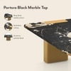 Emory Coffee Table In Portoro Black Cultured Marble and Legs in Gold Finish