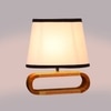 Devansh Multicolor Cotton Table Lamp With Wood Natural Base -8