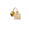 Hendrik Single Light Brass Wall Fitting with Amber Glass