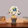 Devansh Conical Multi Cotton Shade Lamp With Wood & Mosaic Glass Base For Decoration/Office/Home/Gifting/Study For Decoration/Office/Home/Gifting/Study -(10X10X14.5) Inches -A