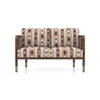 Taran 2 Seater Wooden Sofa in Sunset Ikat Stripes Colour