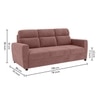 Alvaro Velvet 3 Seater Sofa Pink Color