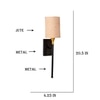 Devansh Metal Electric Wall Light in Black Colour with Beige Shade Count of 1 Light