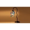 Multicolor Mosaic Glass Zig Zag Curvy Table lamp with Iron Base (EN14)