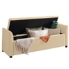 Sibol Leatherette  2 Seater Ottoman Bench with Storage  in Cream Color