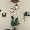 Hexagram Brown Solid Wood Cluster Hanging Light