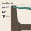 Cayman Glasstop Coffee Table without Storage in Danish Walnut Finish