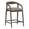 Zen Solid Wood Bar Stool (Danish Walnut Finish, Taupe Leatherette Colour)