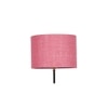 Wren Pink Natural Fiber Floor Lamp with Black Iron Base