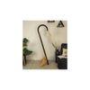 Cygnet Wooden Floor Lamp with Brown Base and Jute Fabric Lampshade