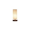 Urie White Jute table lamp with brown wood base
