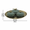 Metalsmith Metal Serveware Box Set of 4 with Tray Green Finish