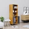 Hexa Engineered Wood Bookshelf Multipurpose Storage Rack in Giant Wood and Slate Grey Colour