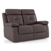 Raphael Leatherette Two Seater Manual Recliner in Brown Colour
