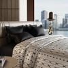 Stoa Paris Satin Comforter, 300TC Comforters for King Size Bed or King Black-White Gold