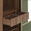 Velora Premium 2 Door 8ft Sliding Wardrobe with mirror Olive Green Classic Walnut Finish