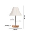 Devansh Off-White Cotton Vintage Lamp With Natural Wood Base & Steel Pipe (12X17.75)