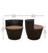 Burnie Wicker Table And Chair Set In Brown Dual Tone Finish