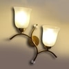 Devansh Metal Electric Wall Light in Gold Colour with White Shade Count of 2 Lights