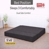 Usha Shriram Folding 3 Seater Double Foam Fold Out Sofa Cum Bedin Dark Grey Colour