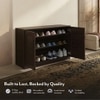 Bennis 12 Pair Shoe Rack in Dark Walnut Finish