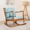 Lojios Solid Wood Lounge Chair In Blue Colour