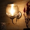 Devansh Steel Electric Wall Light in Steel Colour with Lavender Shade Count of 1 Light