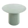 Velin Round Solid Mango Wood Pedestal Dining Table Sage Green