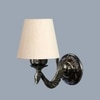 Devansh Metal Electric Wall Light in Antique Gold Colour with off-white Shade Count of 1 Light