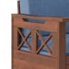 Bram 3 Seater Pull Out Sofa cum Bed In Honey Finish with Baltic Blue Colour