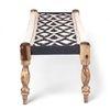 Hamilton Solid Wood Maachi Bench set with 2 Stools in Black & White Canning